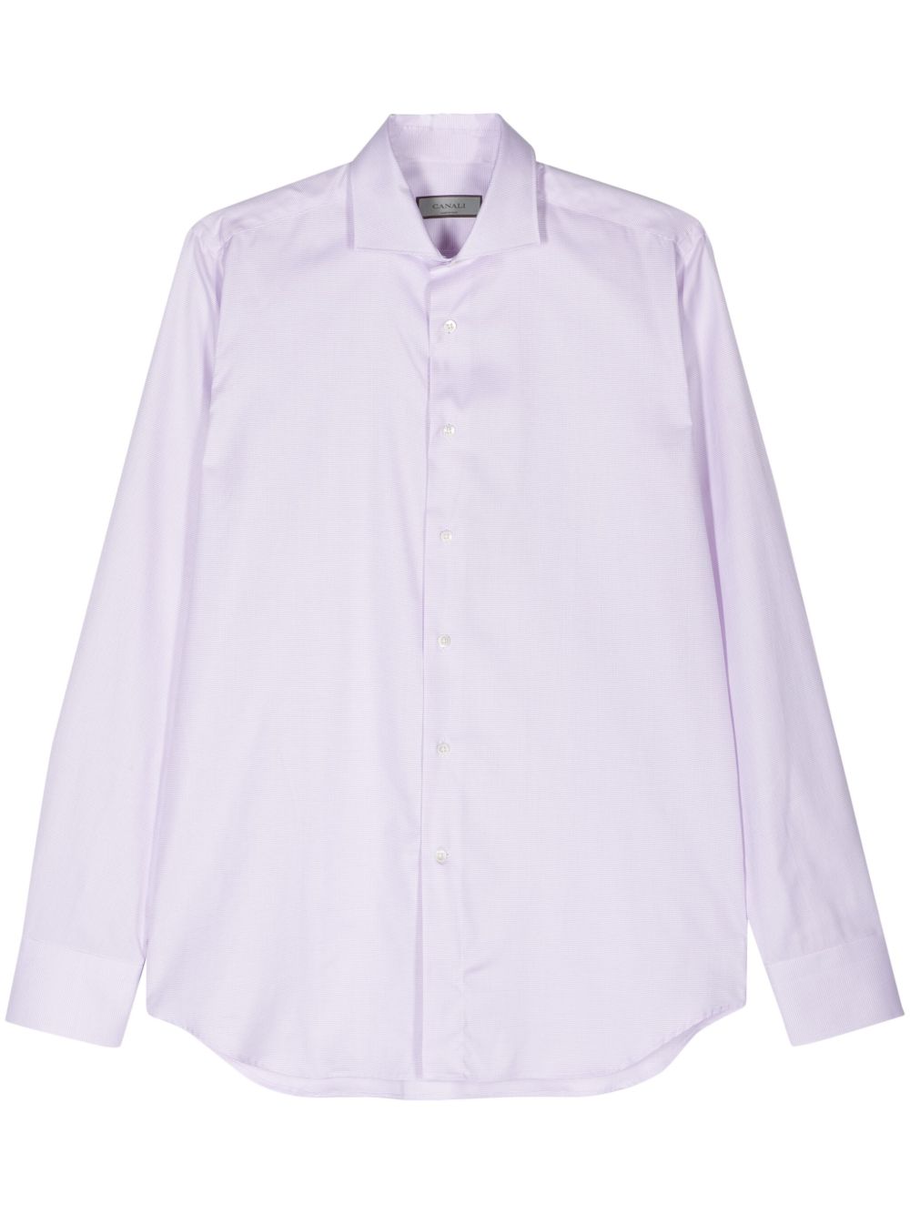 Canali 迷你格纹棉衬衫 - 粉色