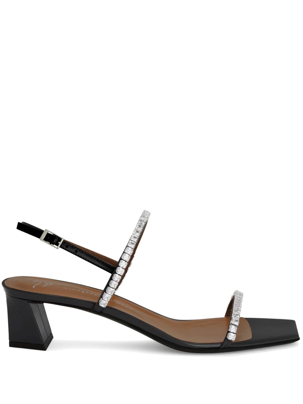 Giuseppe Zanotti Valentiine Crystal 低跟凉鞋（4.5厘米） - 黑色