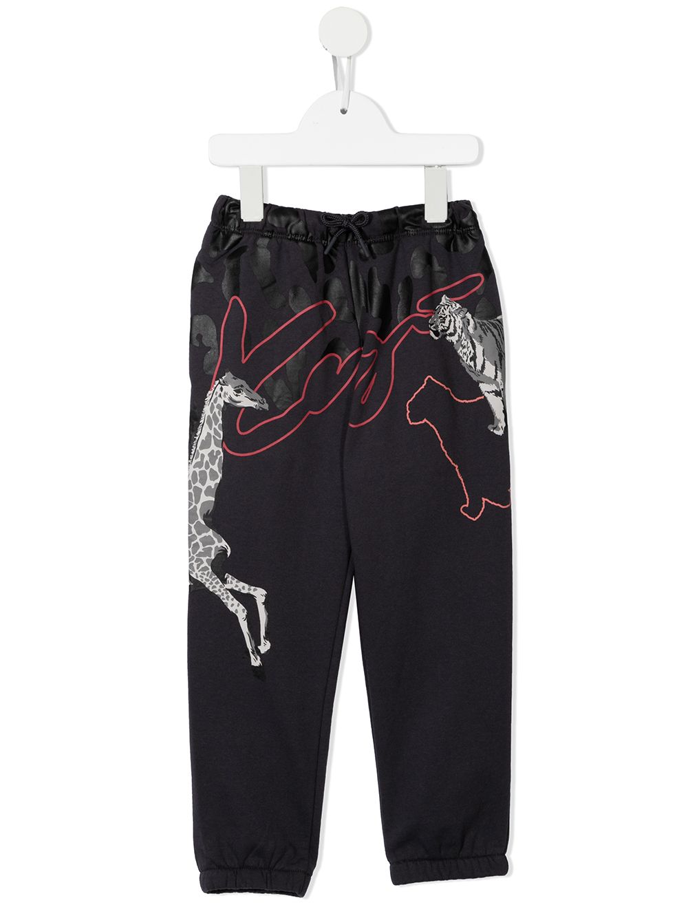 Kenzo Kids logo印花运动裤 - 蓝色