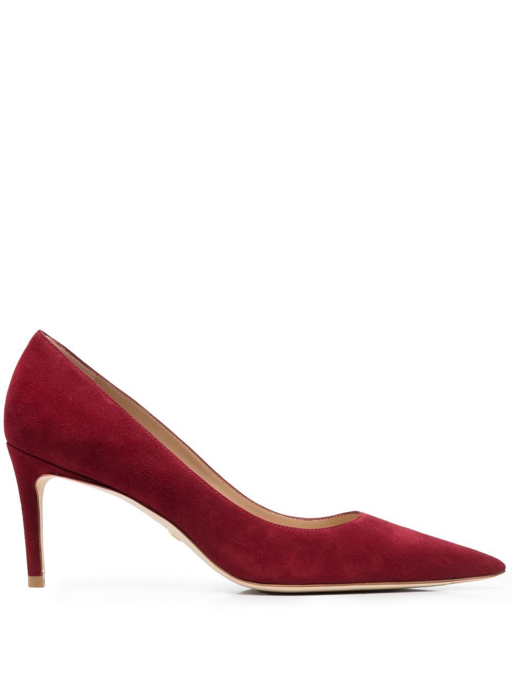 Stuart Weitzman 尖头绒面皮高跟鞋 - 红色