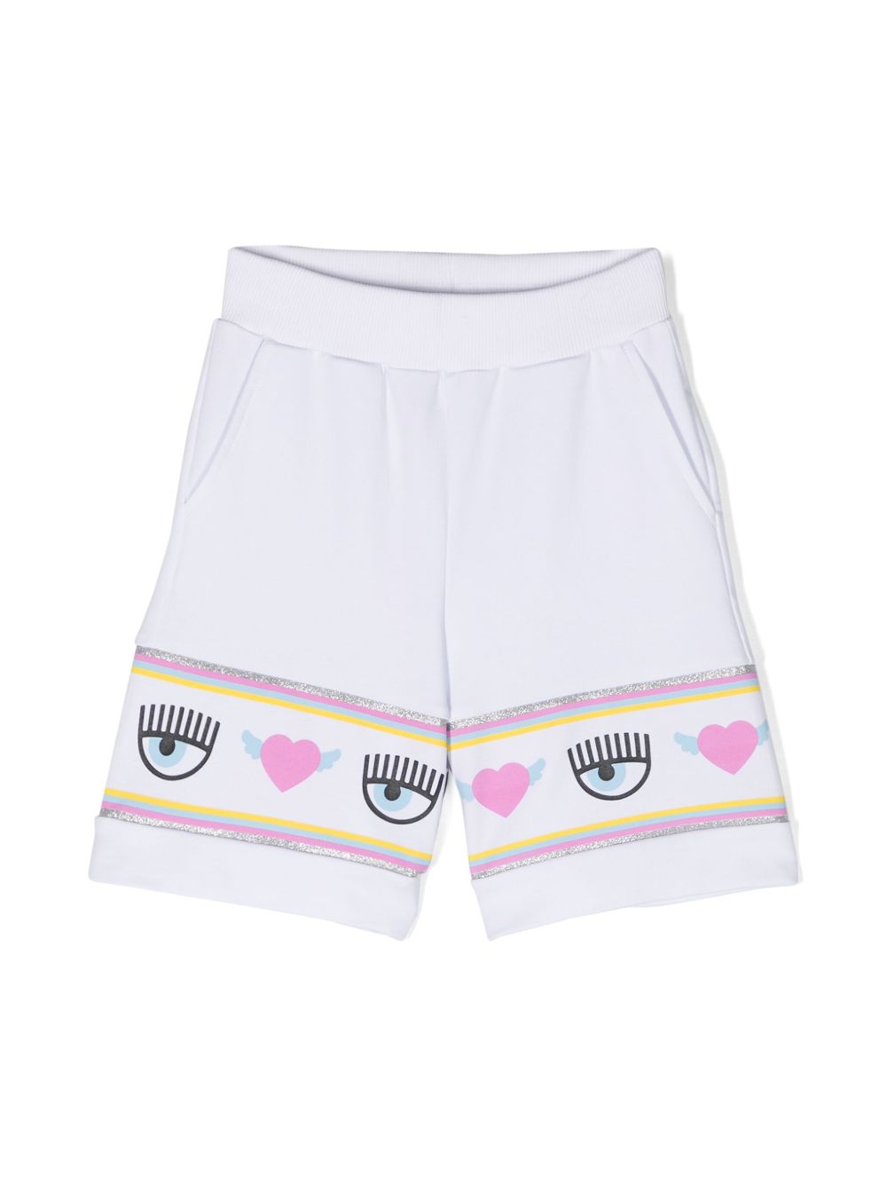 Chiara Ferragni Kids Maxi Logomania 短裤 - 白色
