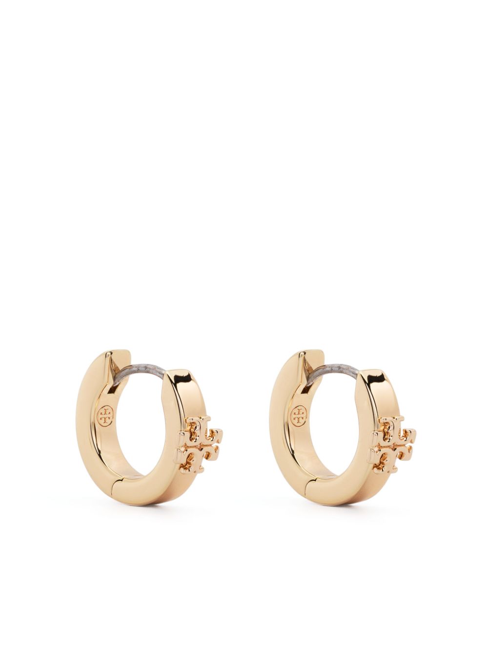 Tory Burch Double T 图案抛光耳环 - 金色