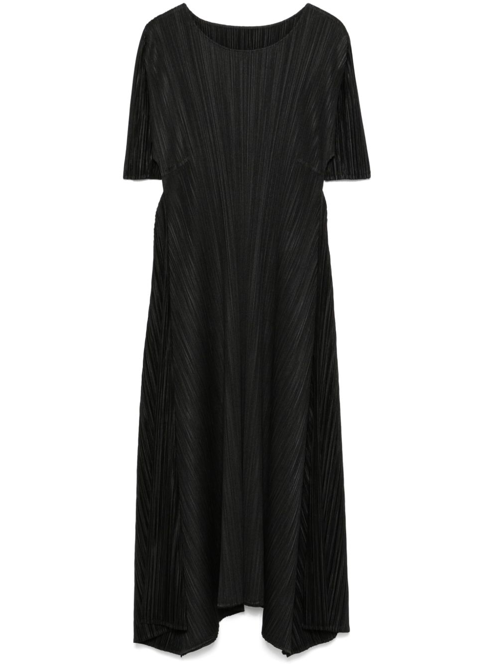 Pleats Please Issey Miyake 百褶中长连衣裙 - 黑色