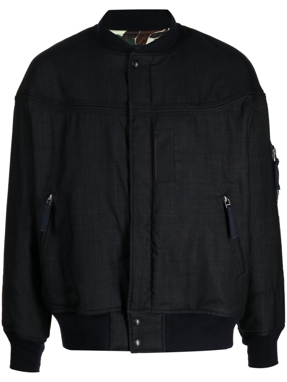 Comme des Garçons Homme 拉链口袋飞行员夹克 - 黑色