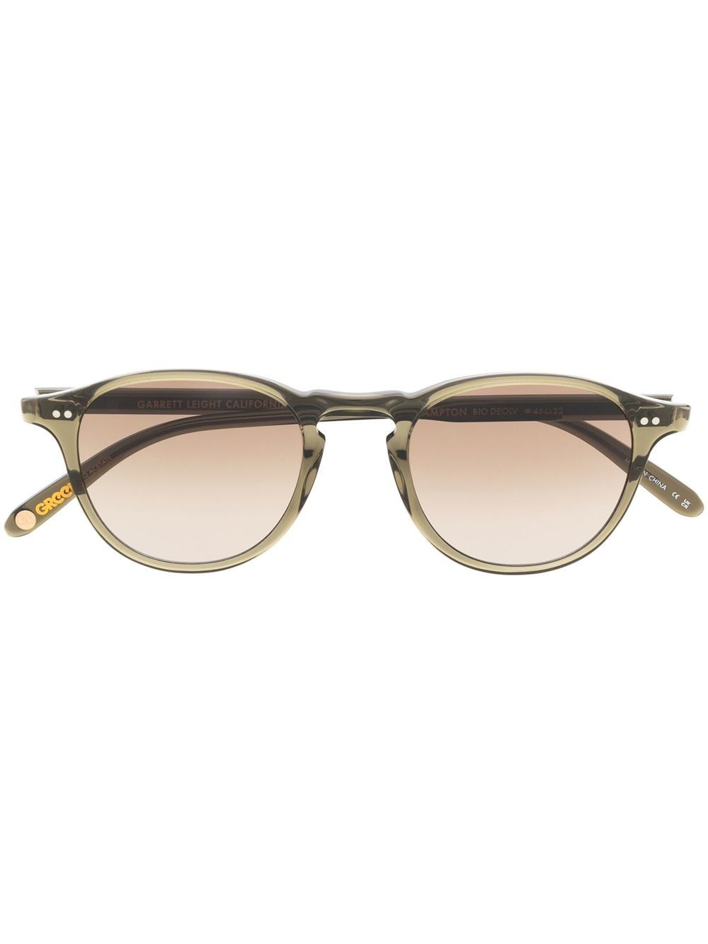 Garrett Leight Hampton 圆框太阳眼镜 - 绿色