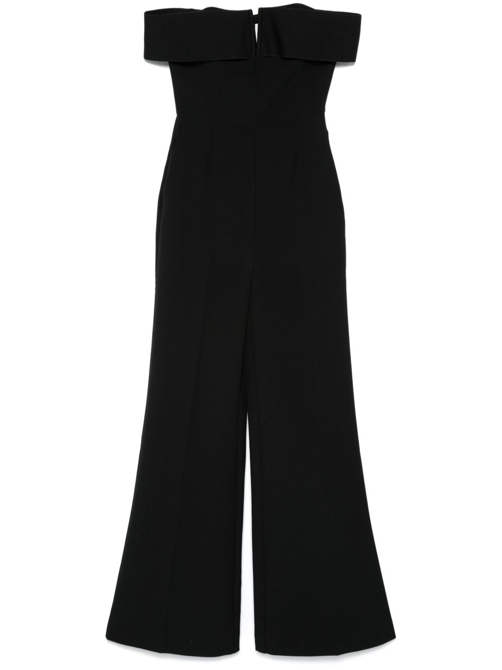 Roland Mouret 露肩绉纱连体长裤 - 黑色