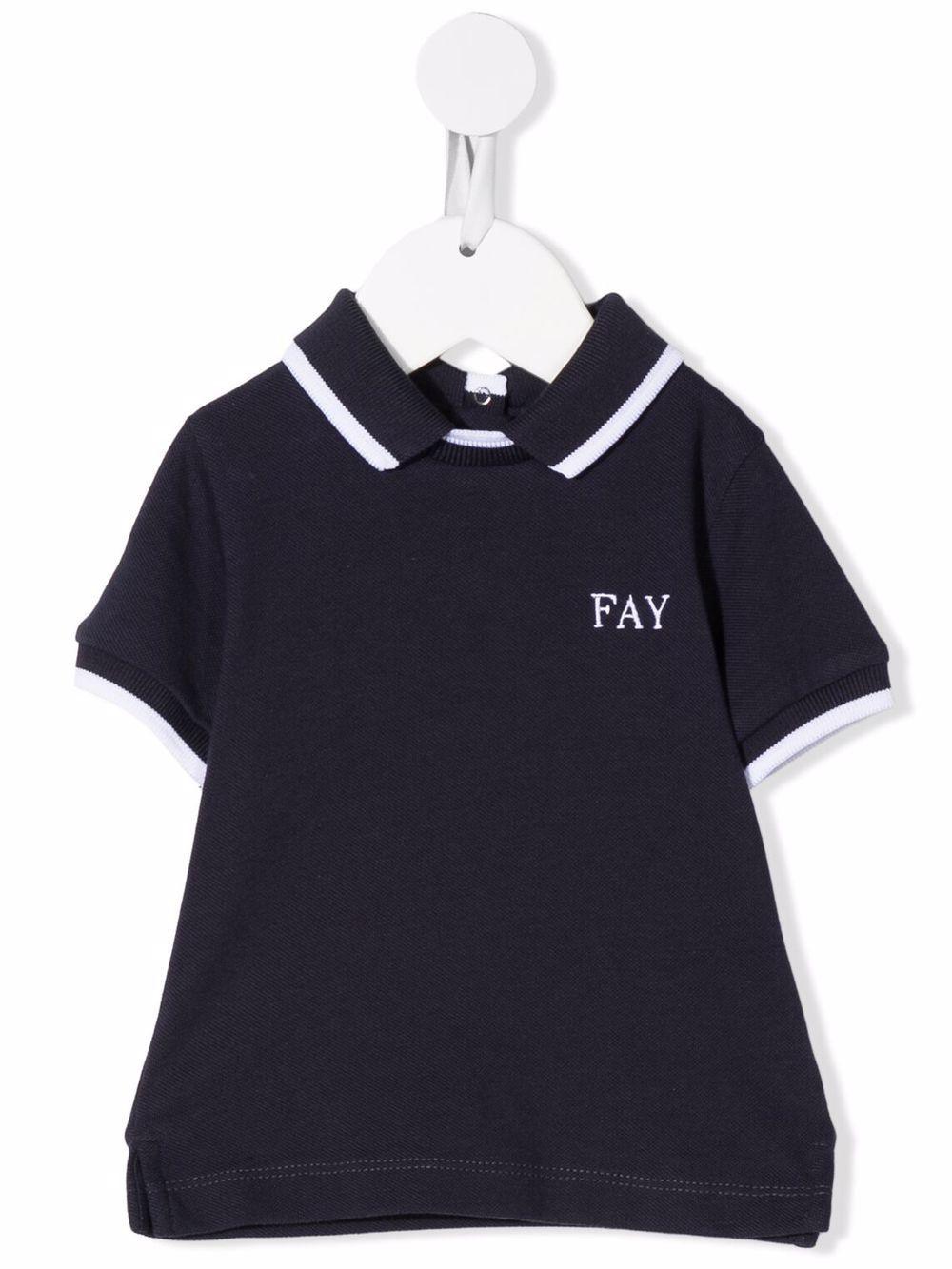 Fay Kids logo印花短袖polo衫 - 蓝色