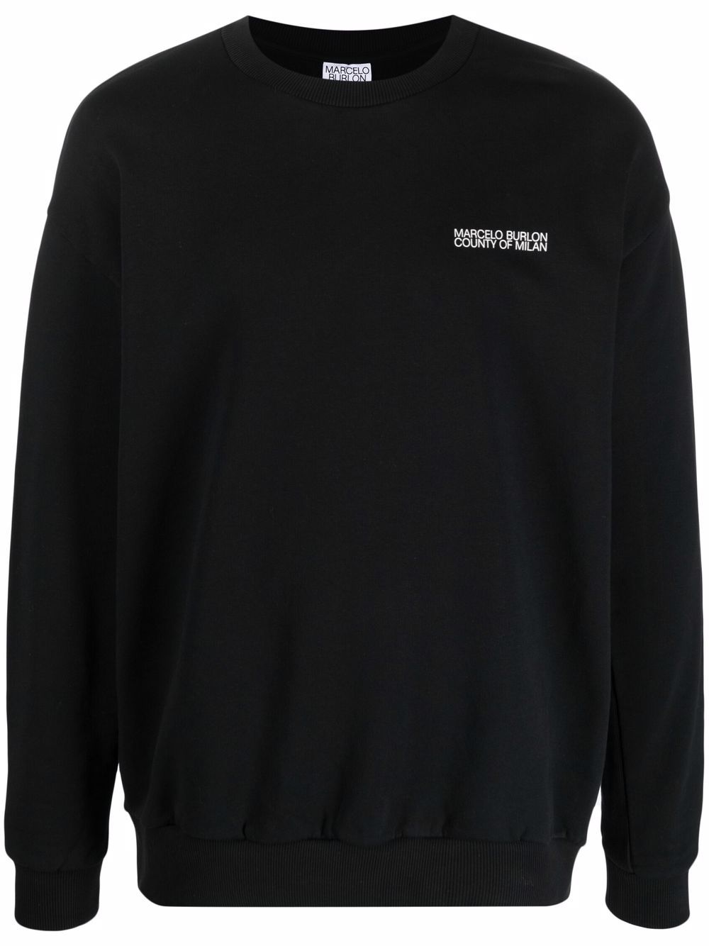 Marcelo Burlon County of Milan logo刺绣卫衣 - 黑色