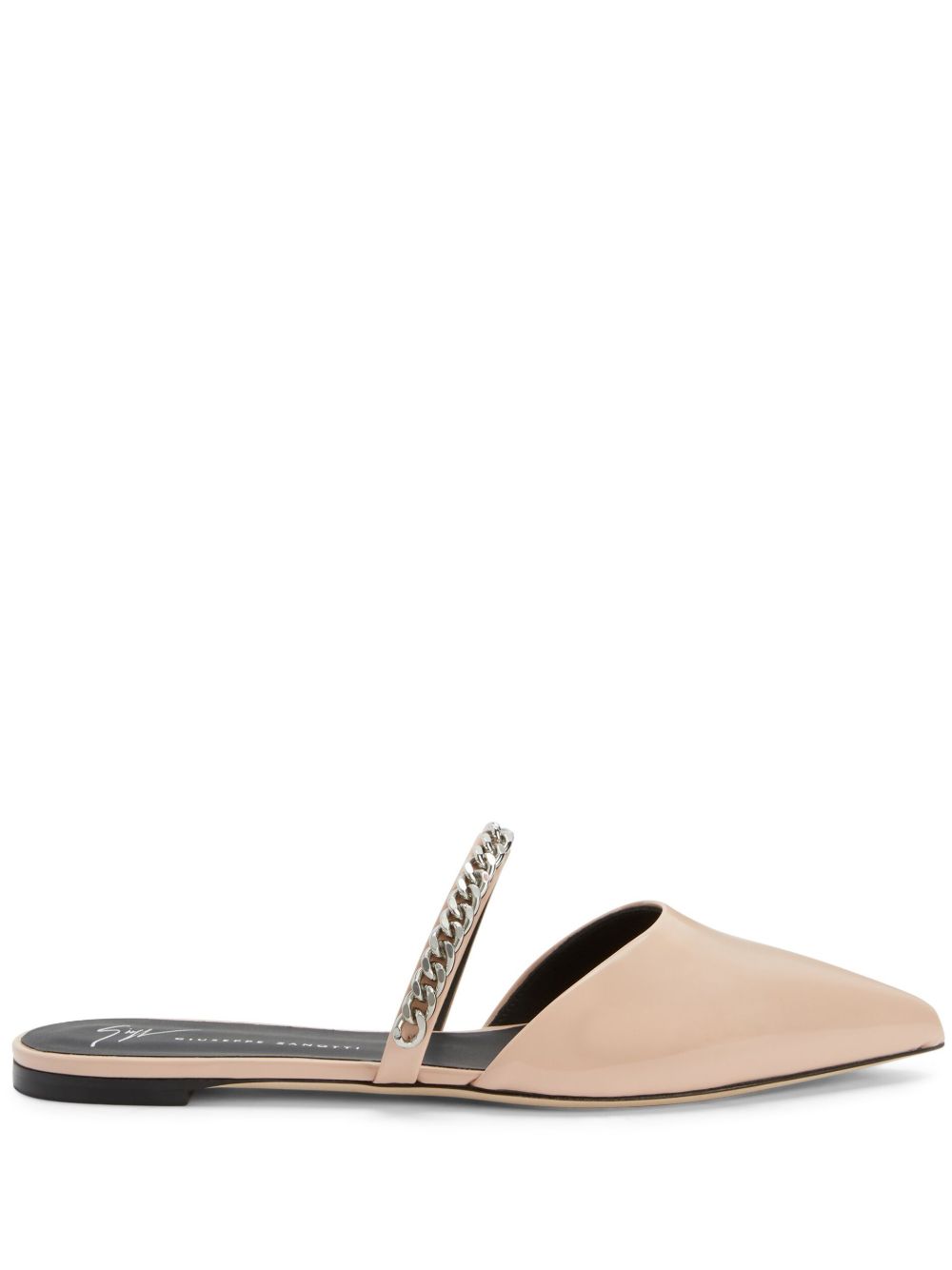 Giuseppe Zanotti Laurette 搭链细节皮质穆勒鞋 - 中性色