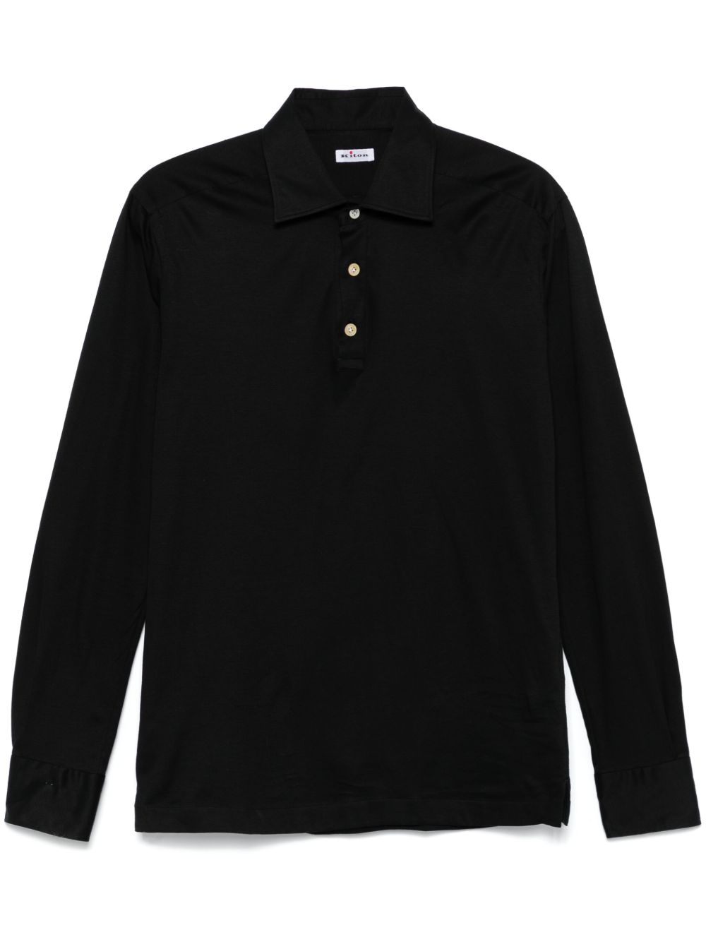 Kiton 平纹针织polo衫 - 黑色