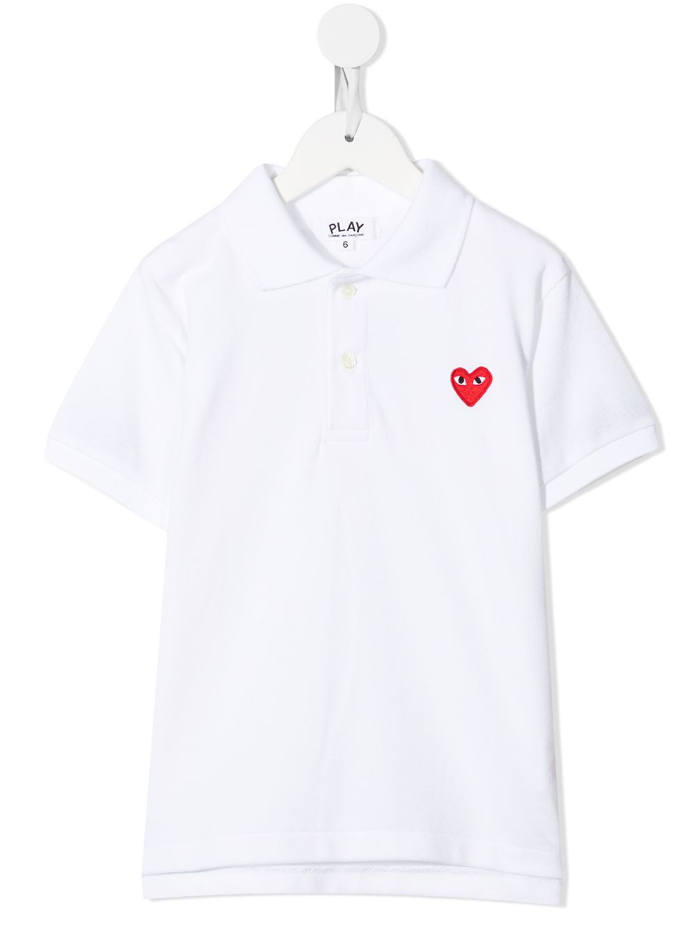 Comme Des Garçons Play Kids 心形logo棉polo衫 - 白色
