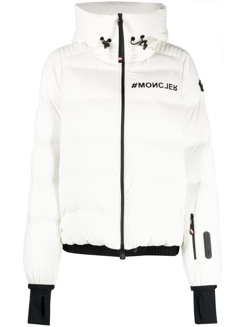 Moncler Grenoble Suisses logo印花蓬松夹克 - 白色