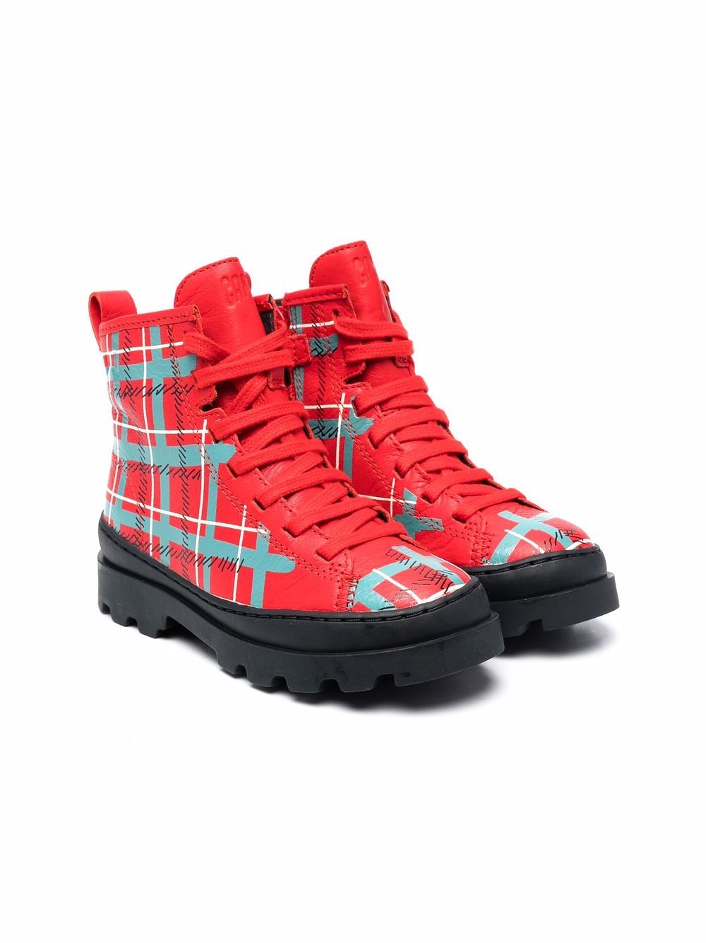 Camper Kids Brutus 及踝靴 - 红色