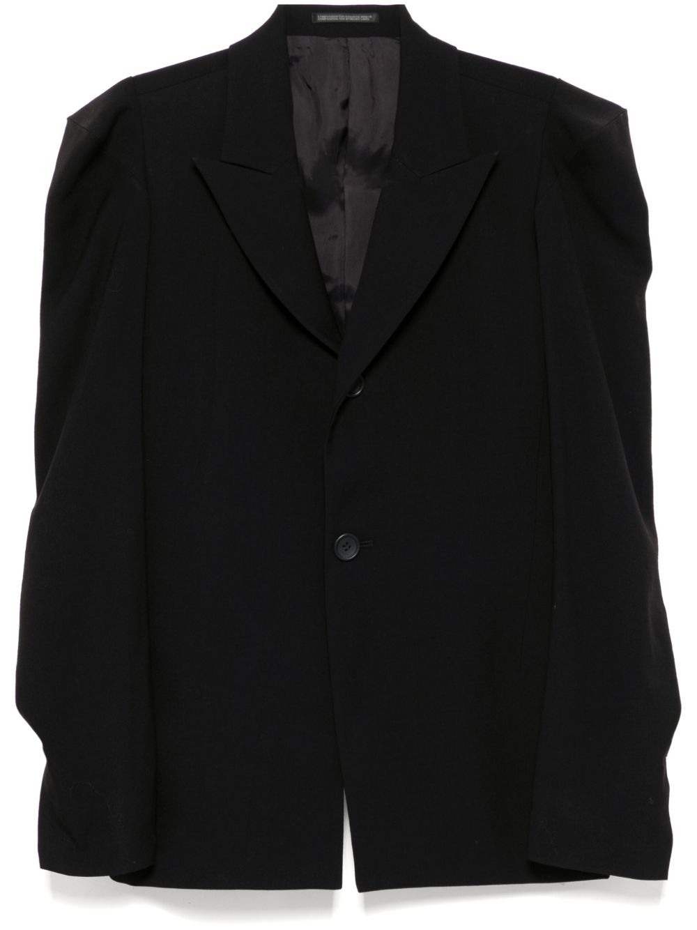 Yohji Yamamoto 破坏效果华达呢衣袖三角形衬料夹克 - 黑色