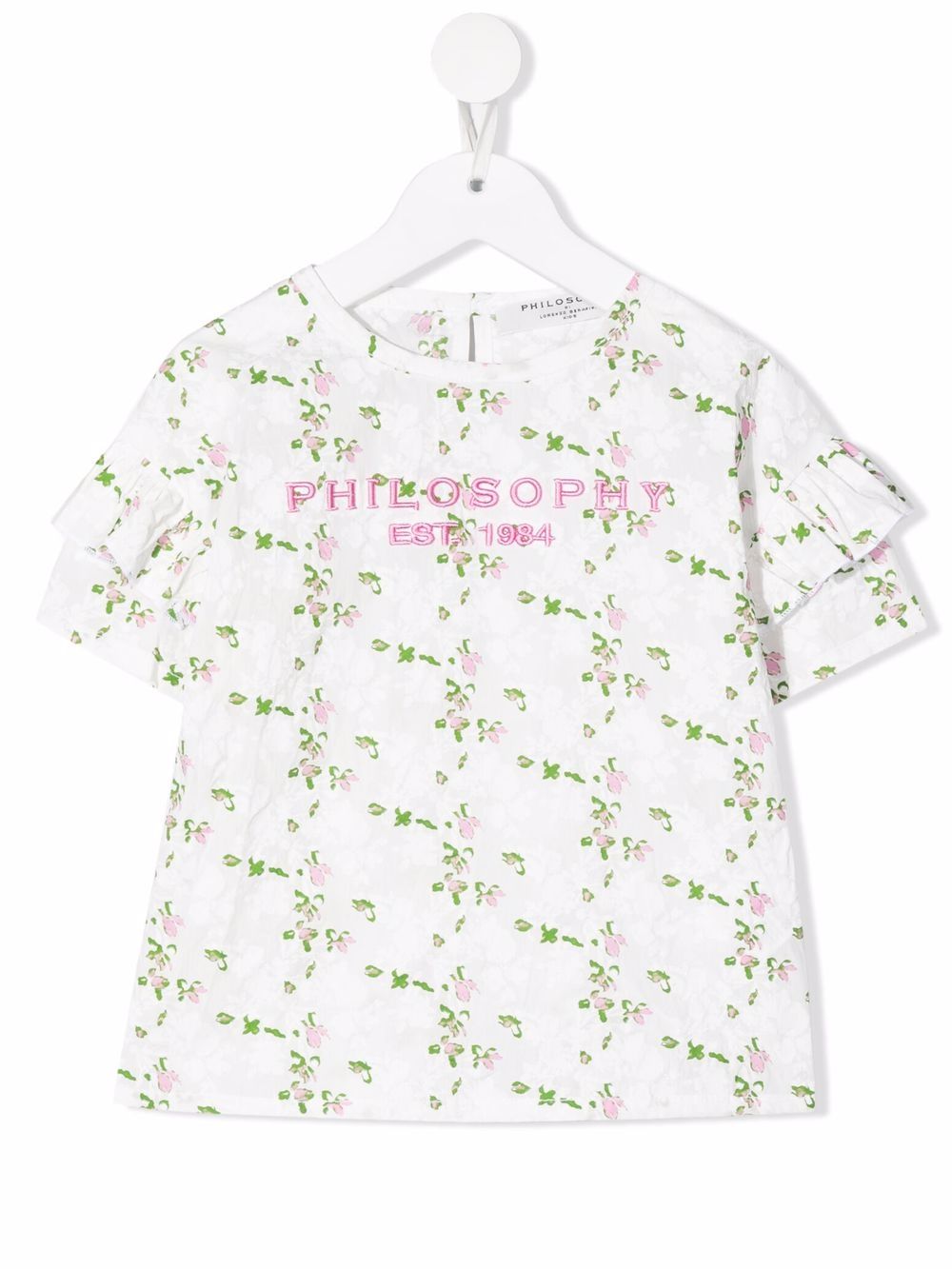 Philosophy Di Lorenzo Serafini Kids 花卉印花棉T恤 - 白色