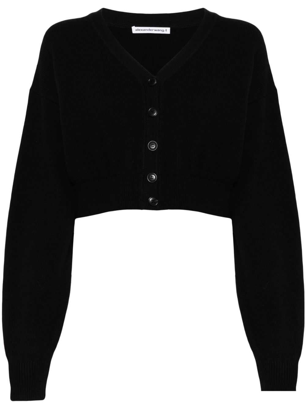 Alexander Wang logo压纹开衫 - 黑色