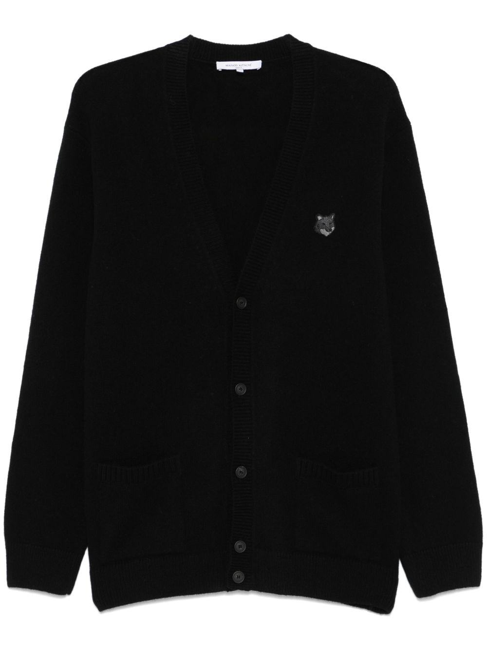 Maison Kitsuné Bold Fox Head 贴花开衫 - 黑色