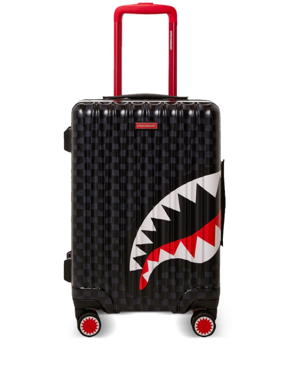 sprayground kid Drip Check Shark 行李箱 - 黑色