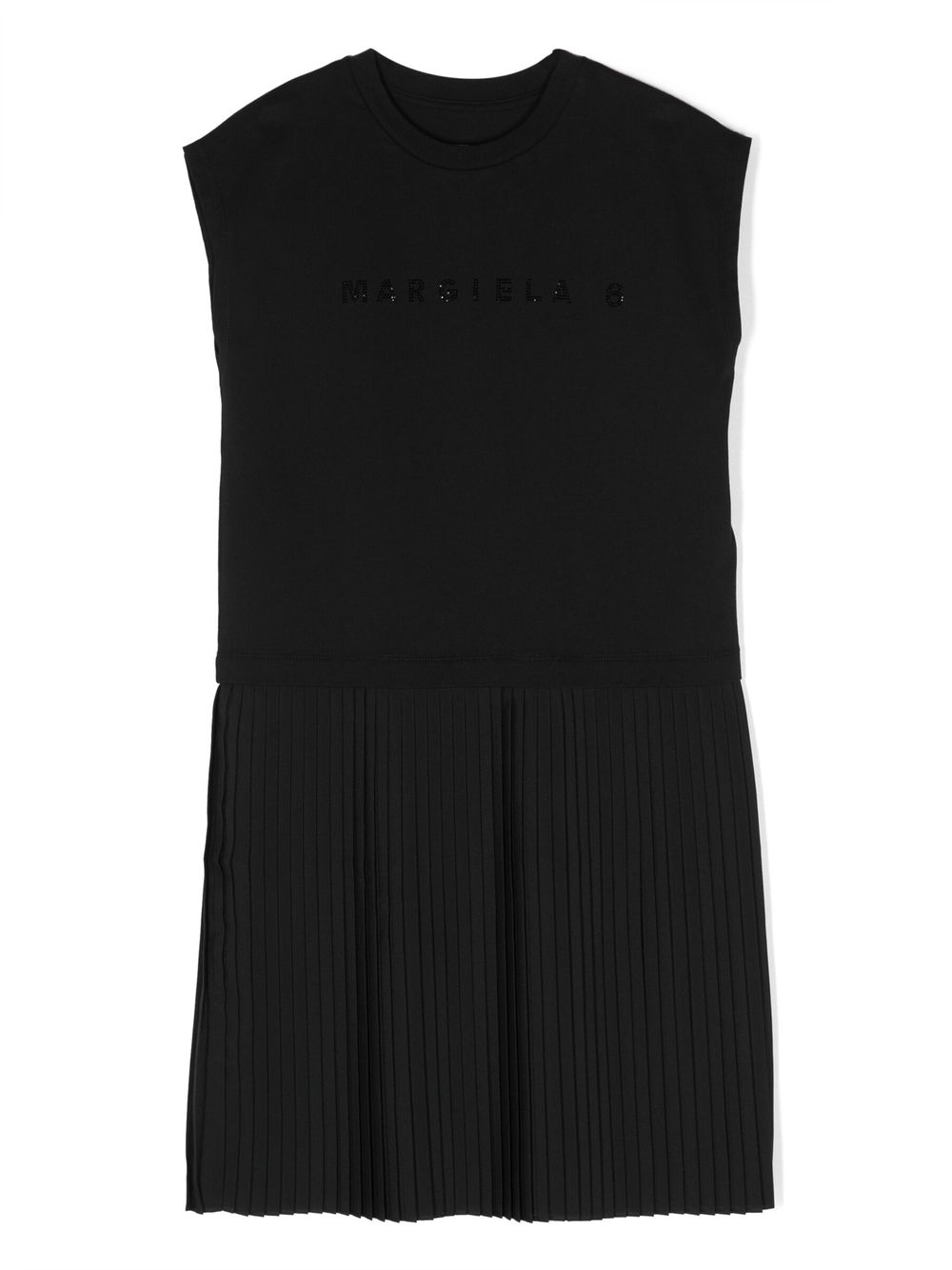 MM6 Maison Margiela Kids 百褶直筒连衣裙 - 黑色