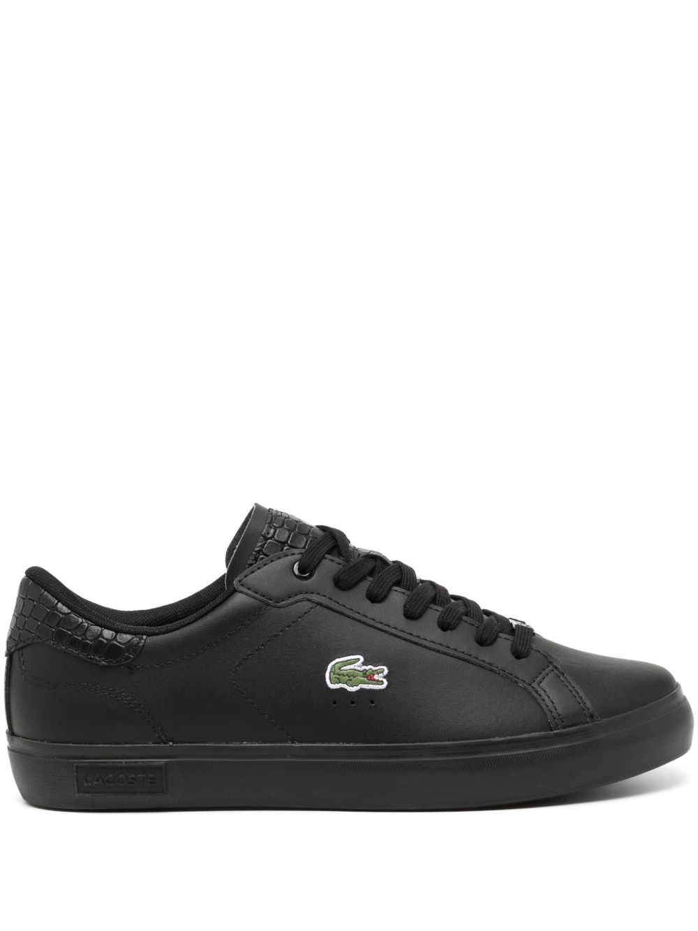 Lacoste Powercourt 皮质运动鞋 - 黑色
