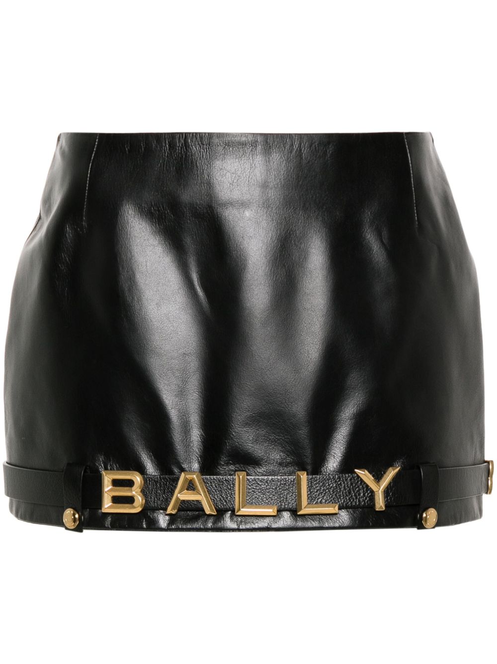 Bally logo缀饰束腰迷你半身裙 - 黑色