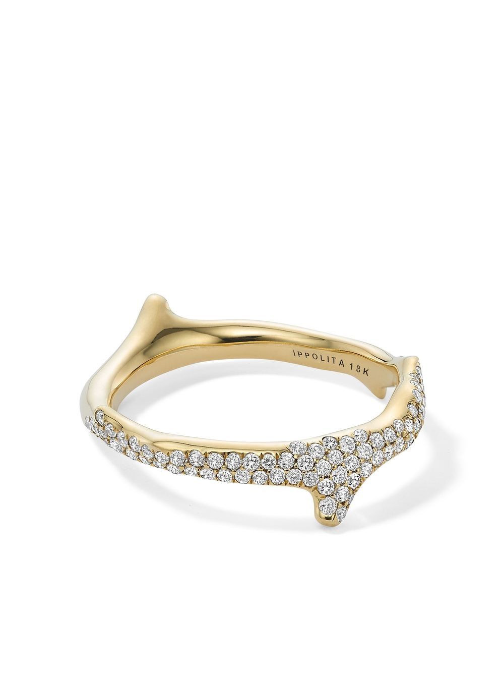IPPOLITA 18K黄金 Stardust 钻石密镶珊瑚造型戒指 - 金色