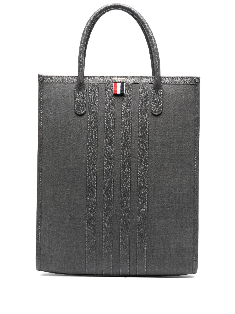 Thom Browne 四条纹垂直托特包 - 灰色