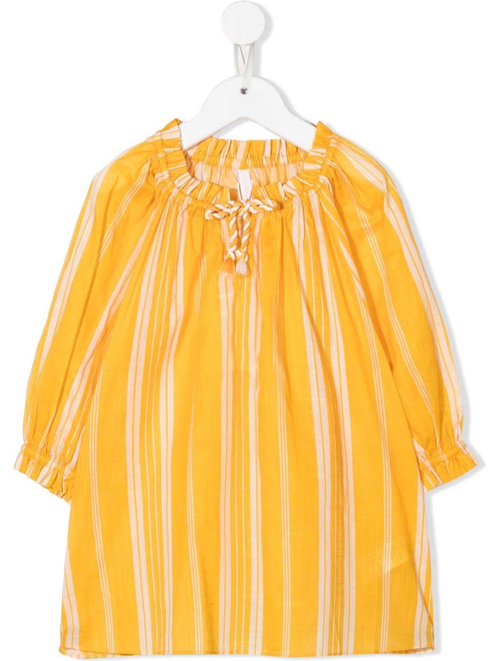 ZIMMERMANN Kids Anneke 条纹印花弹性缩褶上衣 - 黄色