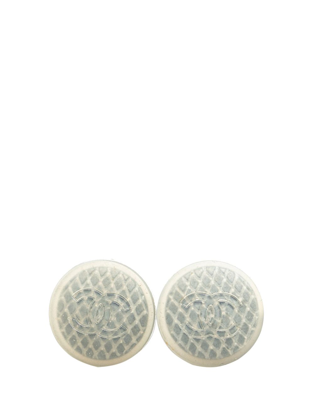 CHANEL Pre-Owned Quilted Jelly CC Logo Pierce 耳环（1999年典藏款） - 蓝色