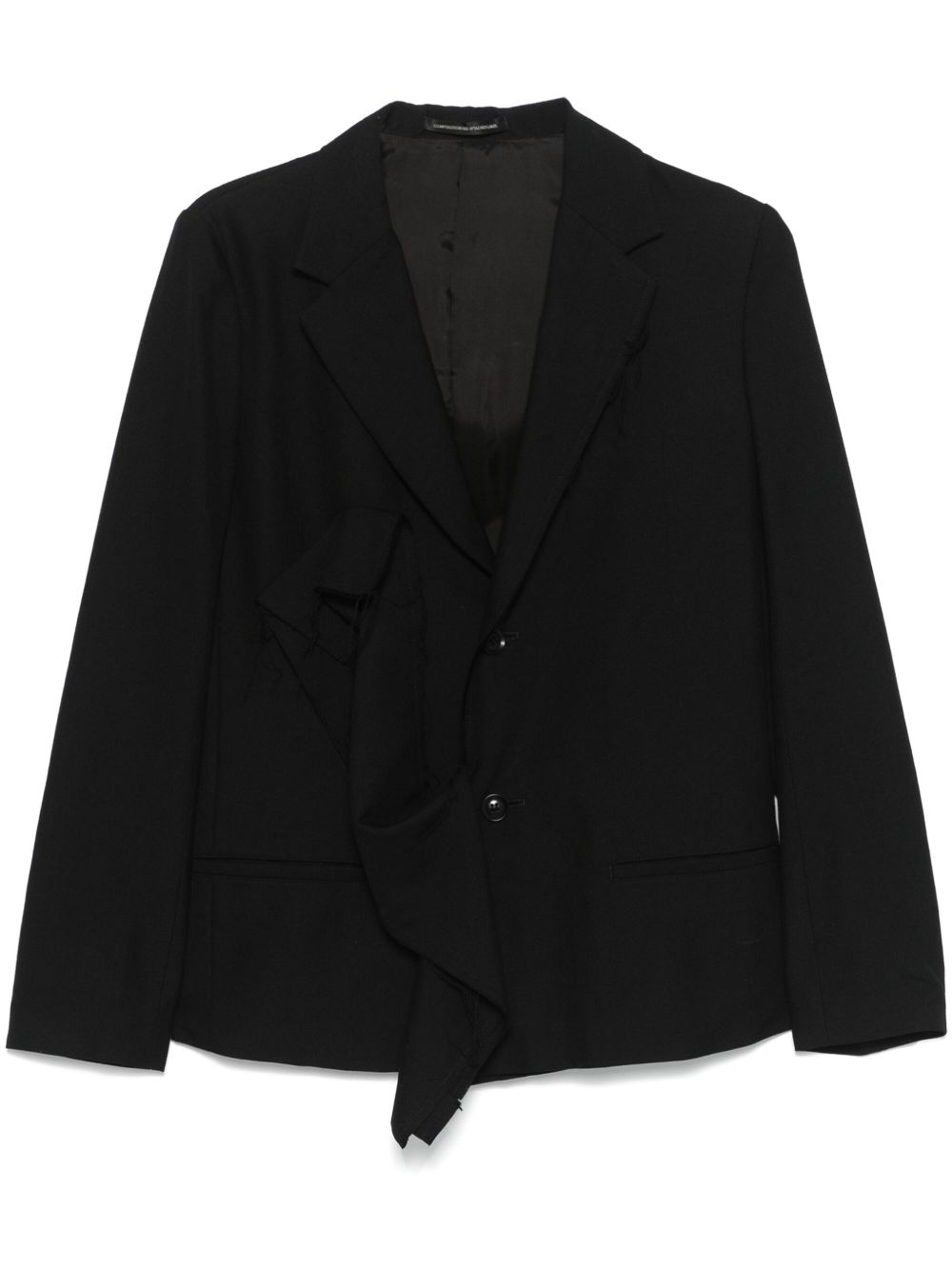 Yohji Yamamoto 仿旧西装夹克 - 黑色