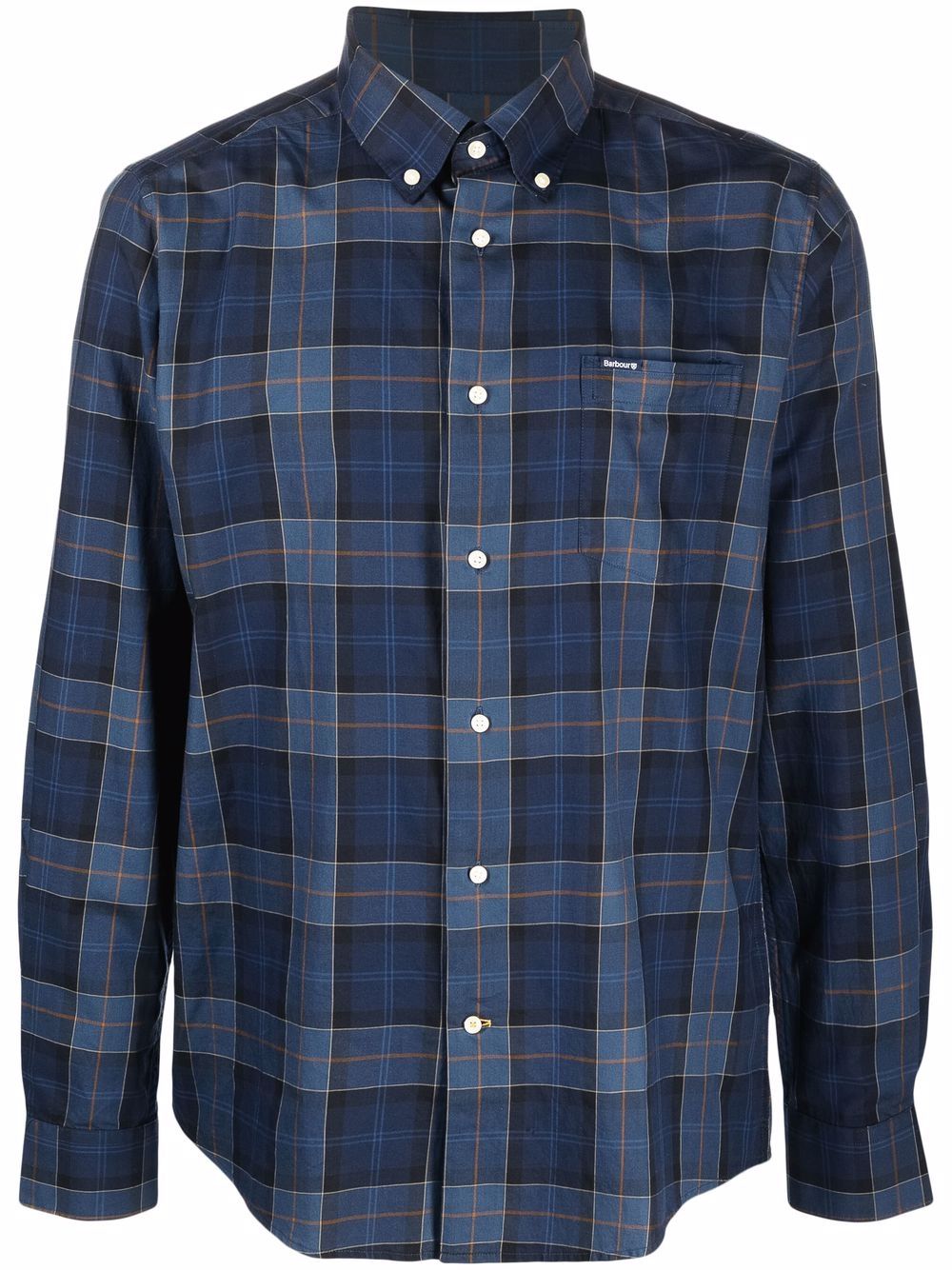 Barbour 格纹排扣衬衫 - 蓝色