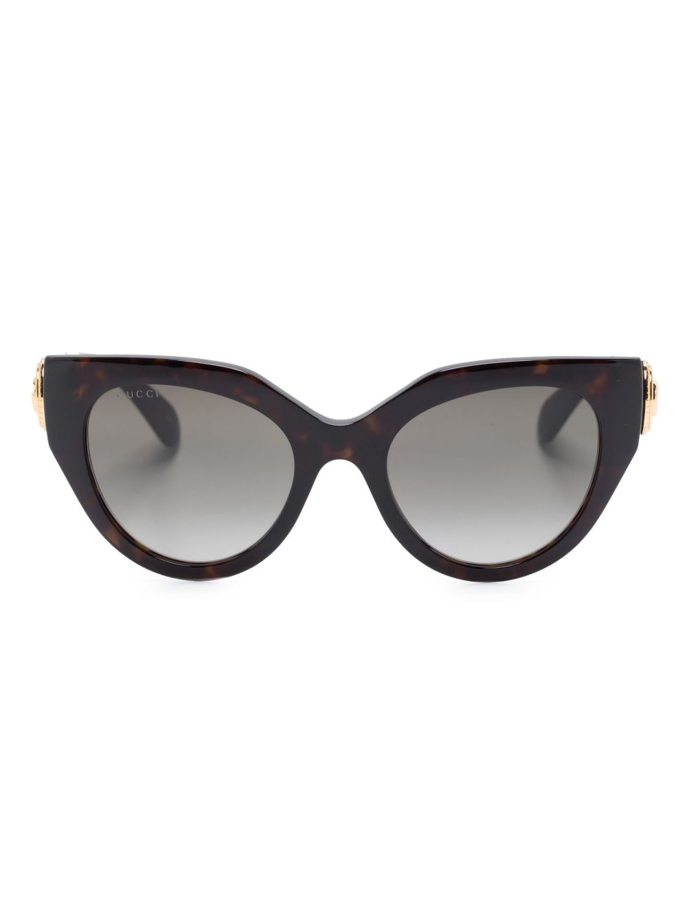 Gucci Eyewear logo标牌猫眼框太阳眼镜 - 褐色