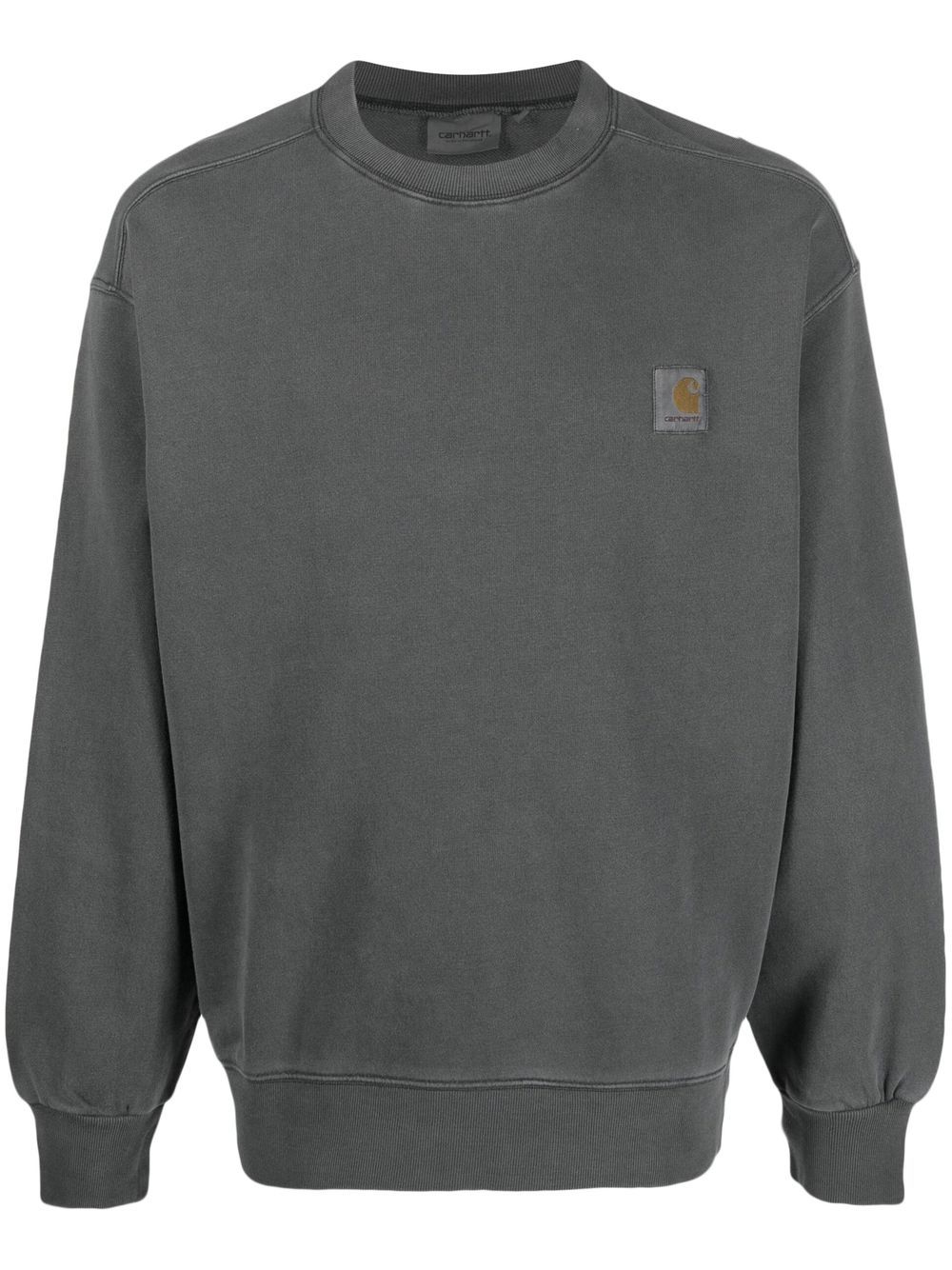 Carhartt WIP logo贴花棉纯色卫衣 - 灰色