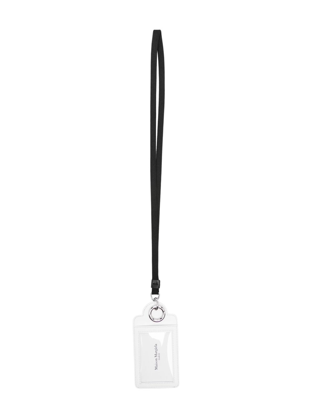 Maison Margiela 四缝线logo皮质钥匙扣 - 白色