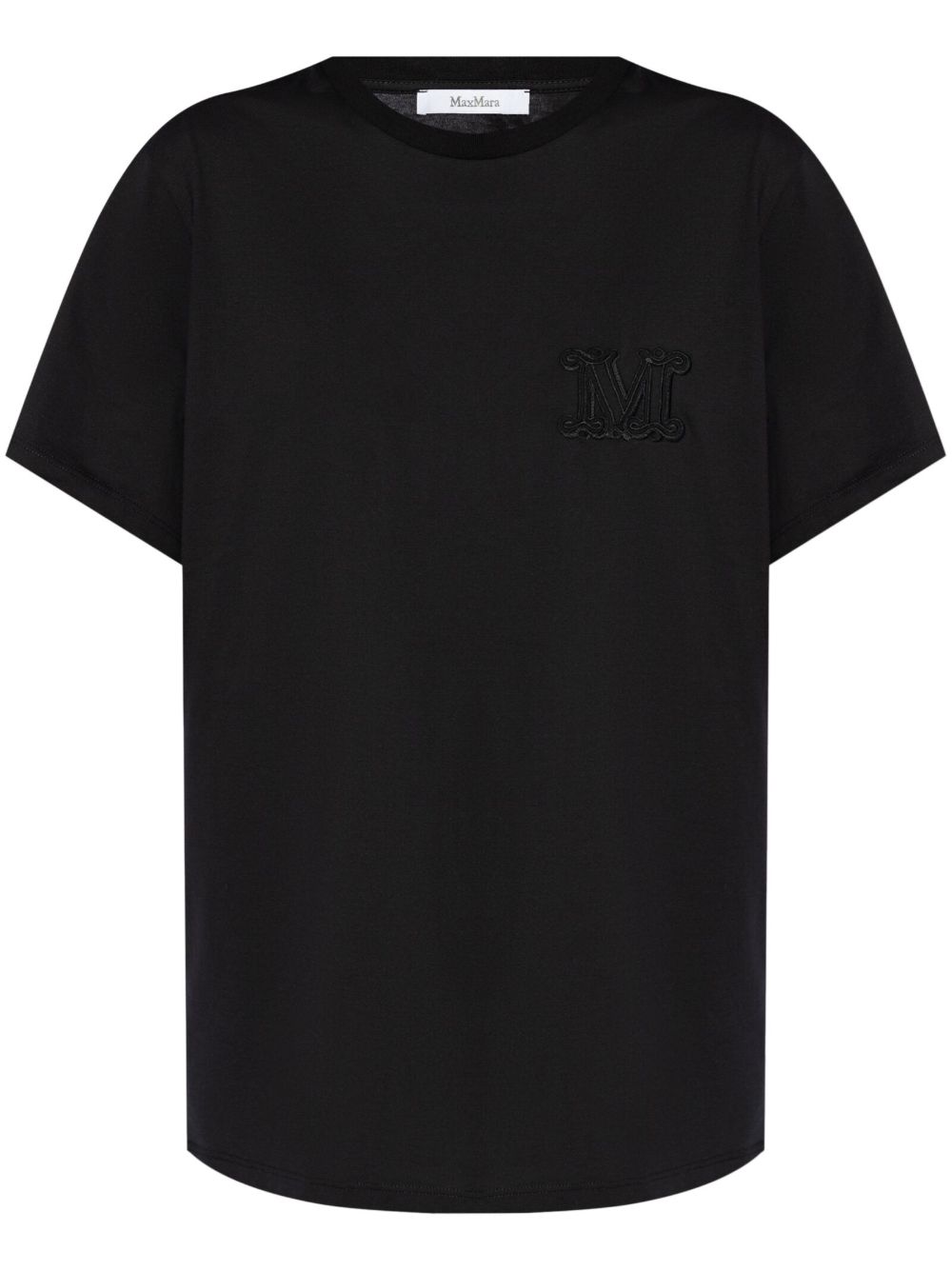 Max Mara 经典logo刺绣棉T恤 - 黑色
