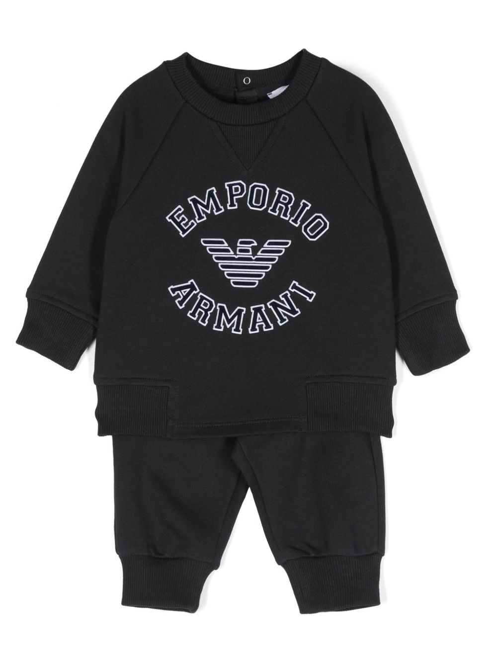 Emporio Armani Kids logo压纹棉运动套装 - 蓝色