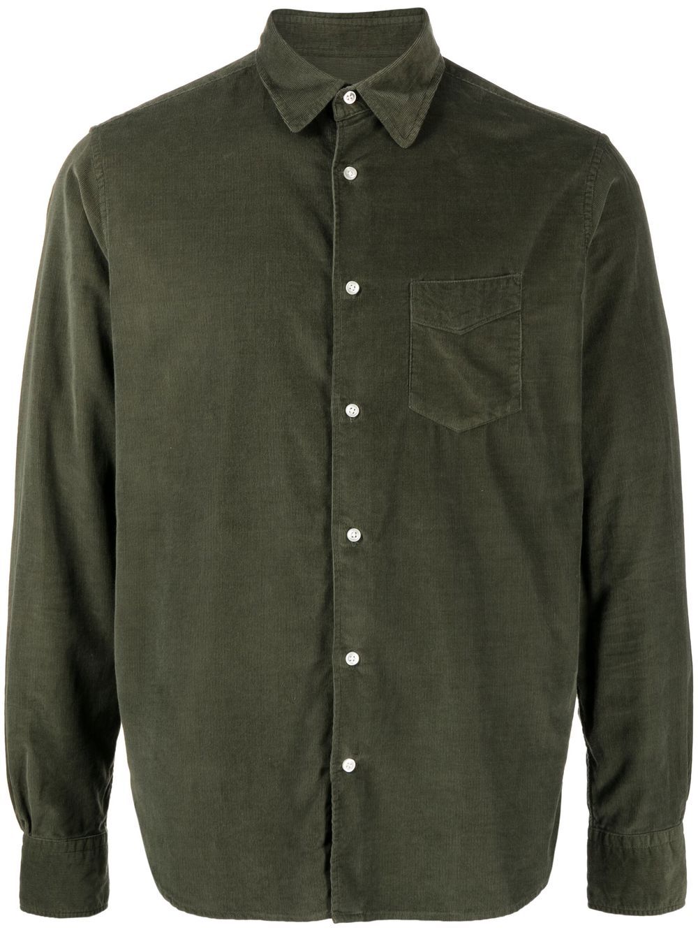 Officine Generale 修身排扣衬衫 - 绿色