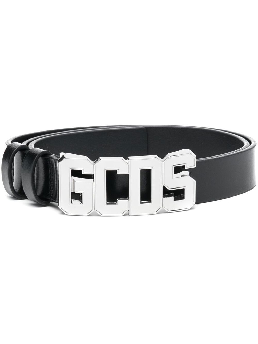 GCDS logo标牌腰带 - 黑色