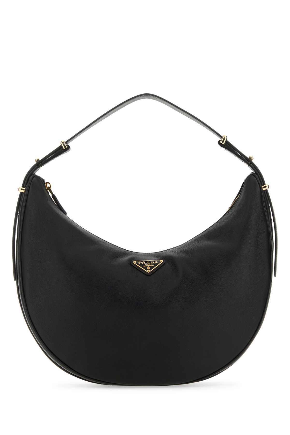 Prada Black Leather Big Arquã¨ Handbag