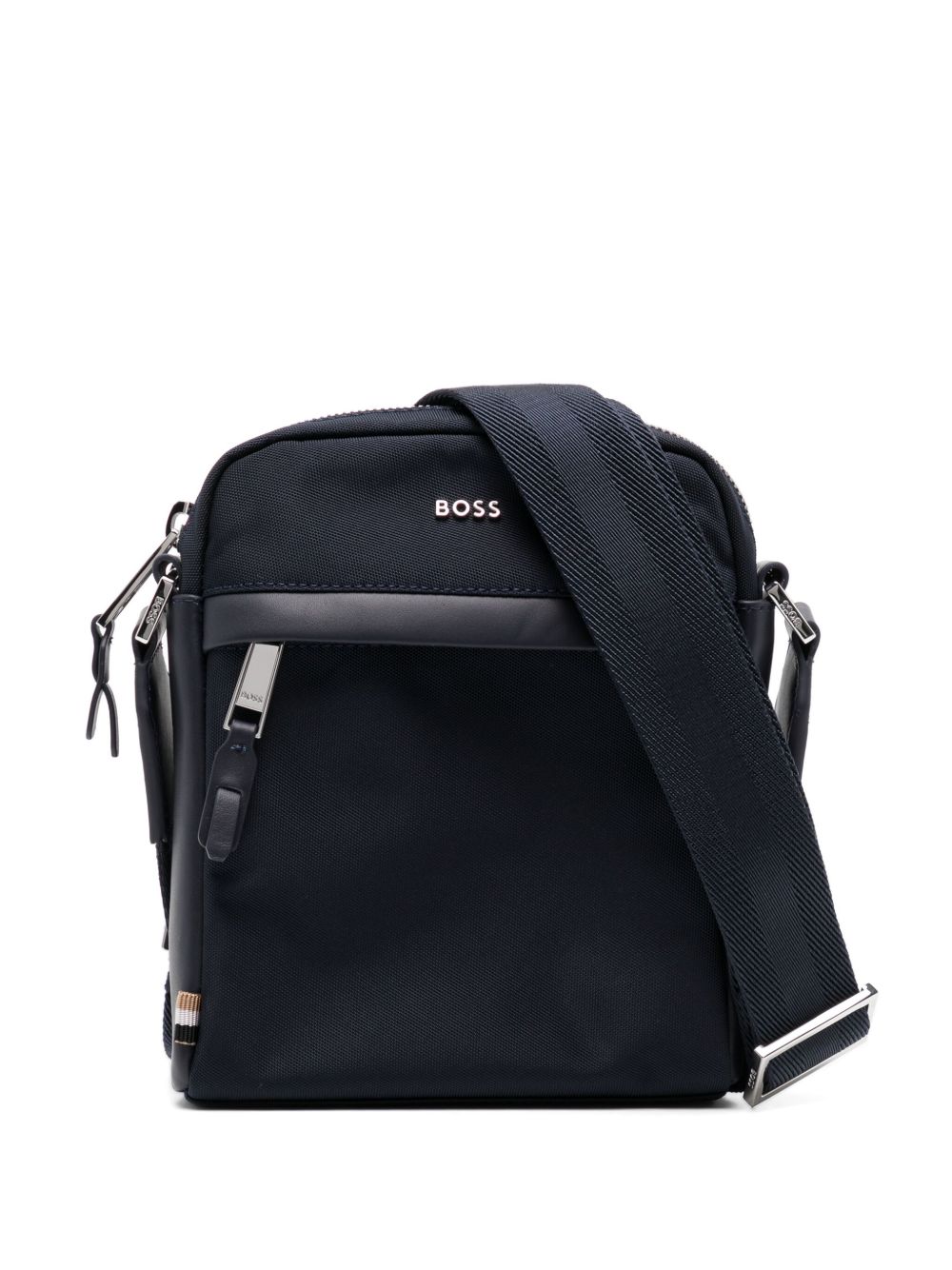 BOSS logo字母邮差包 - 蓝色