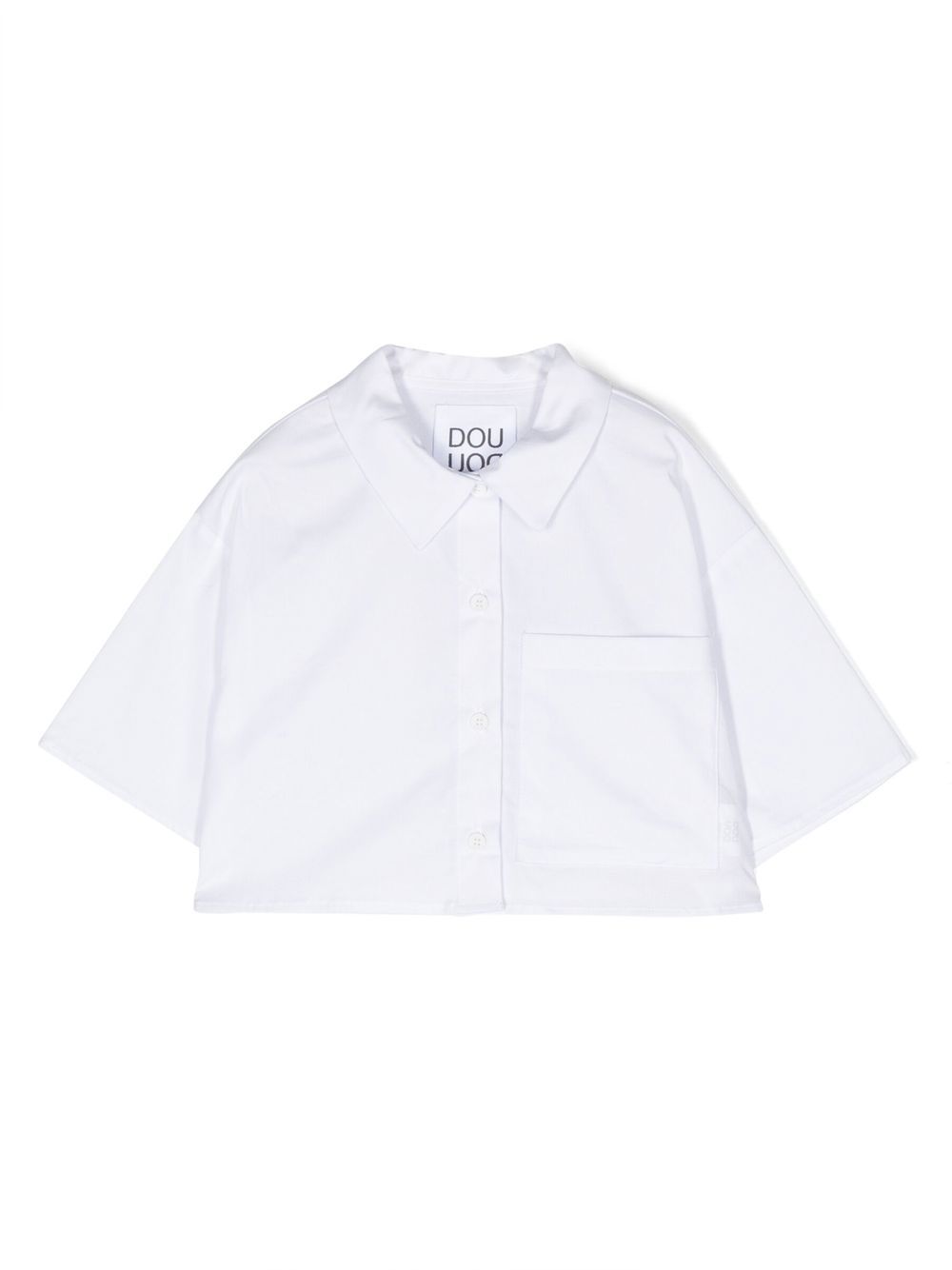 Douuod Kids 短袖棉衬衫 - 白色