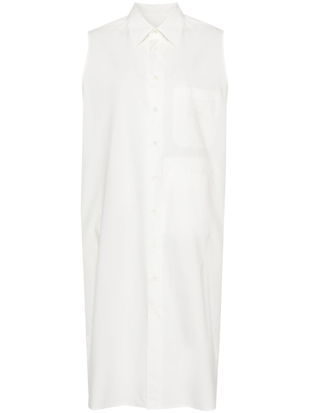MM6 Maison Margiela 府绸中长连衣裙 - 白色