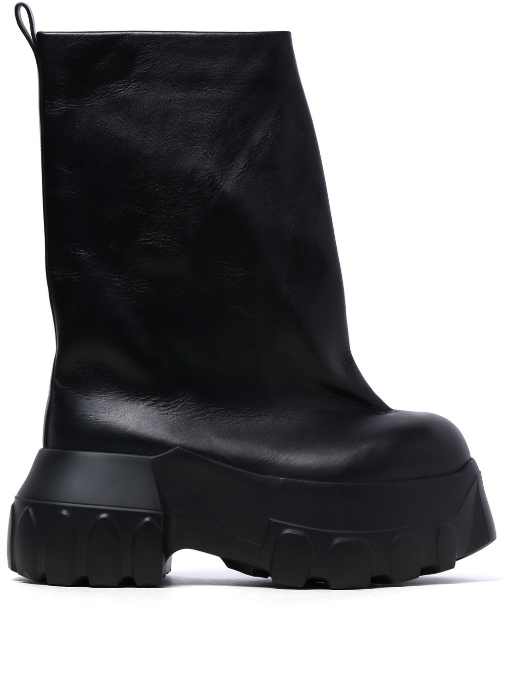 Rick Owens 皮质中筒靴 - 黑色