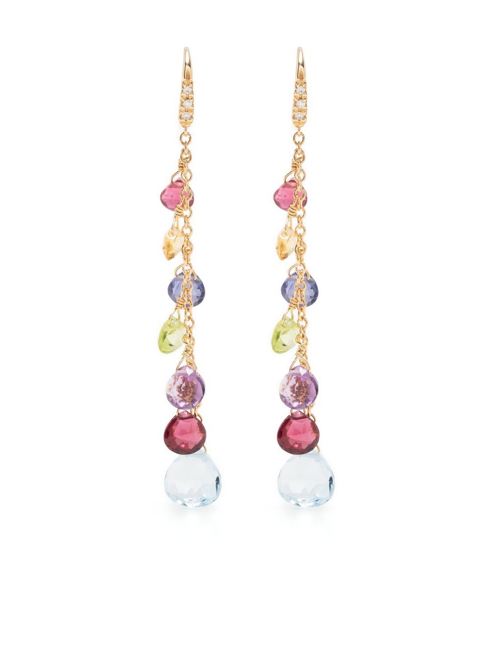 Marco Bicego 18K黄金多宝石吊饰耳环 - 金色