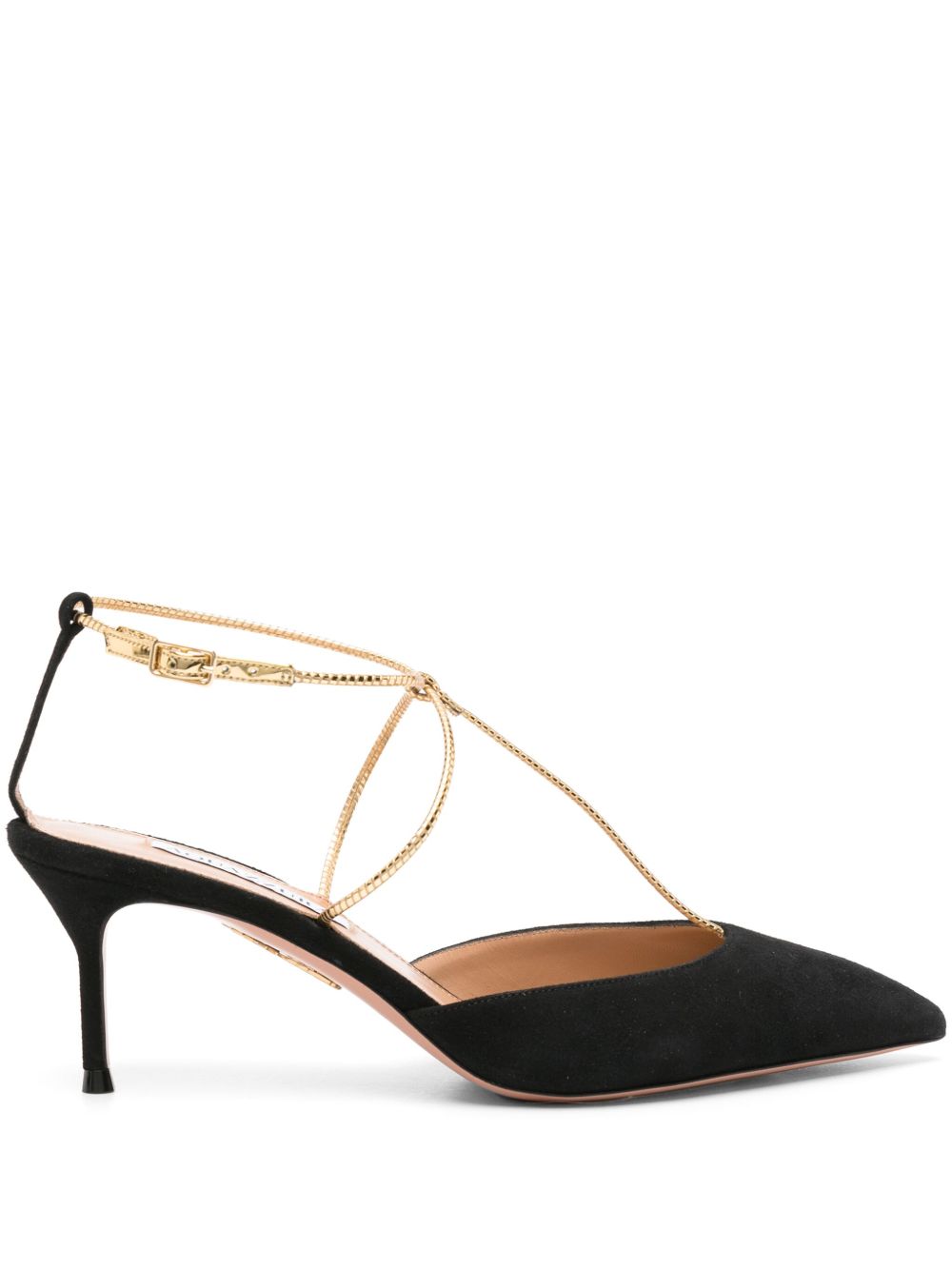 Aquazzura Roman Romance 绒面皮中跟鞋 - 黑色