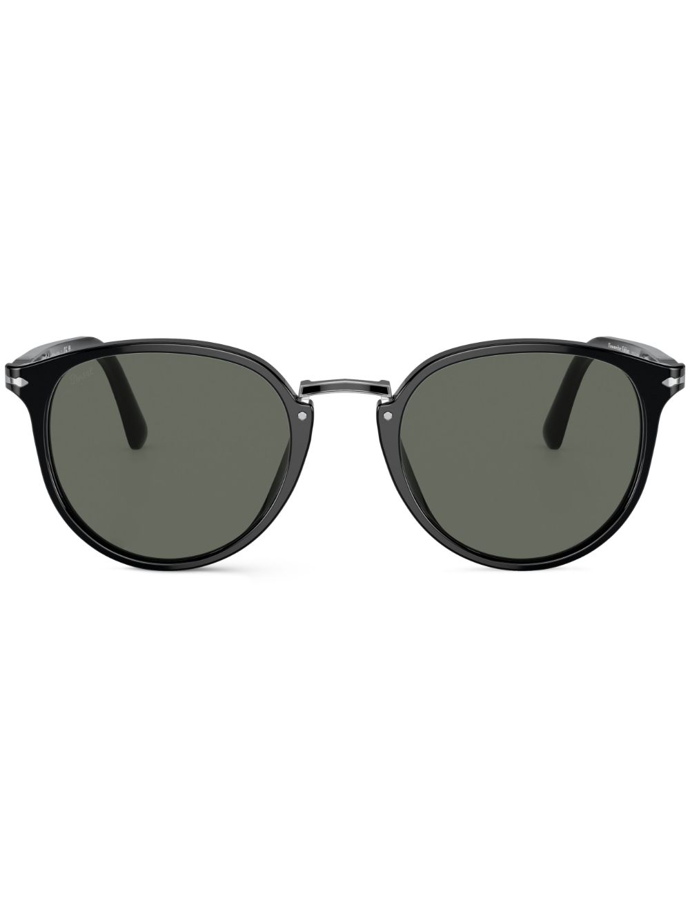 Persol 圆框太阳眼镜 - 黑色