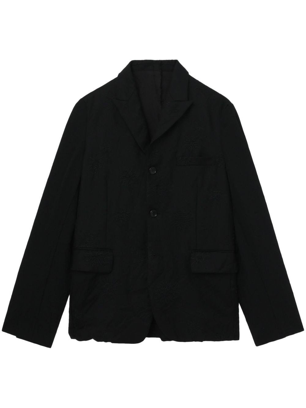 Black Comme Des Garçons 太阳和星星刺绣后开衩夹克 - 黑色