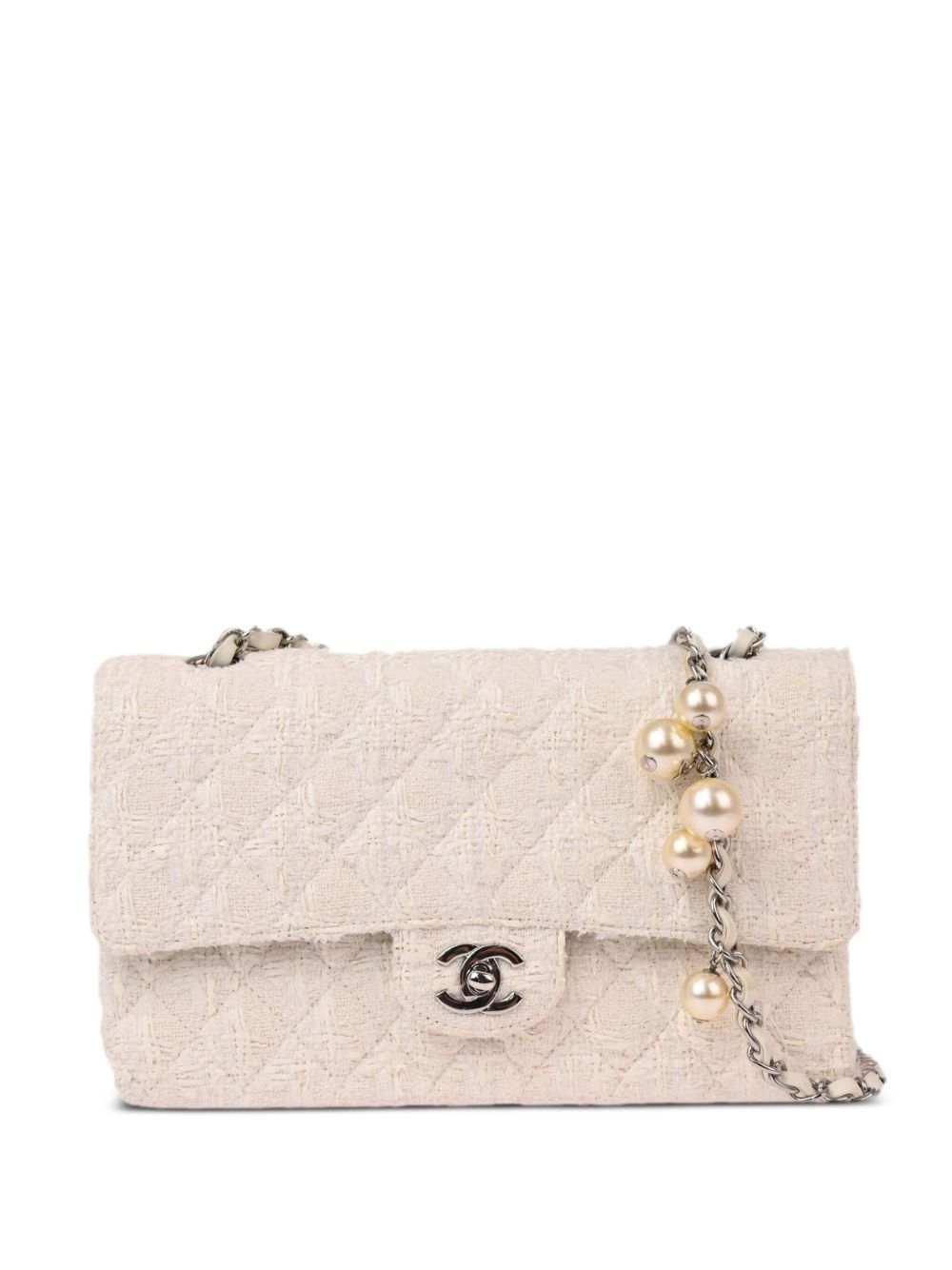 CHANEL Pre-Owned Classic Double Flap 中号单肩包（2005年典藏款） - 白色