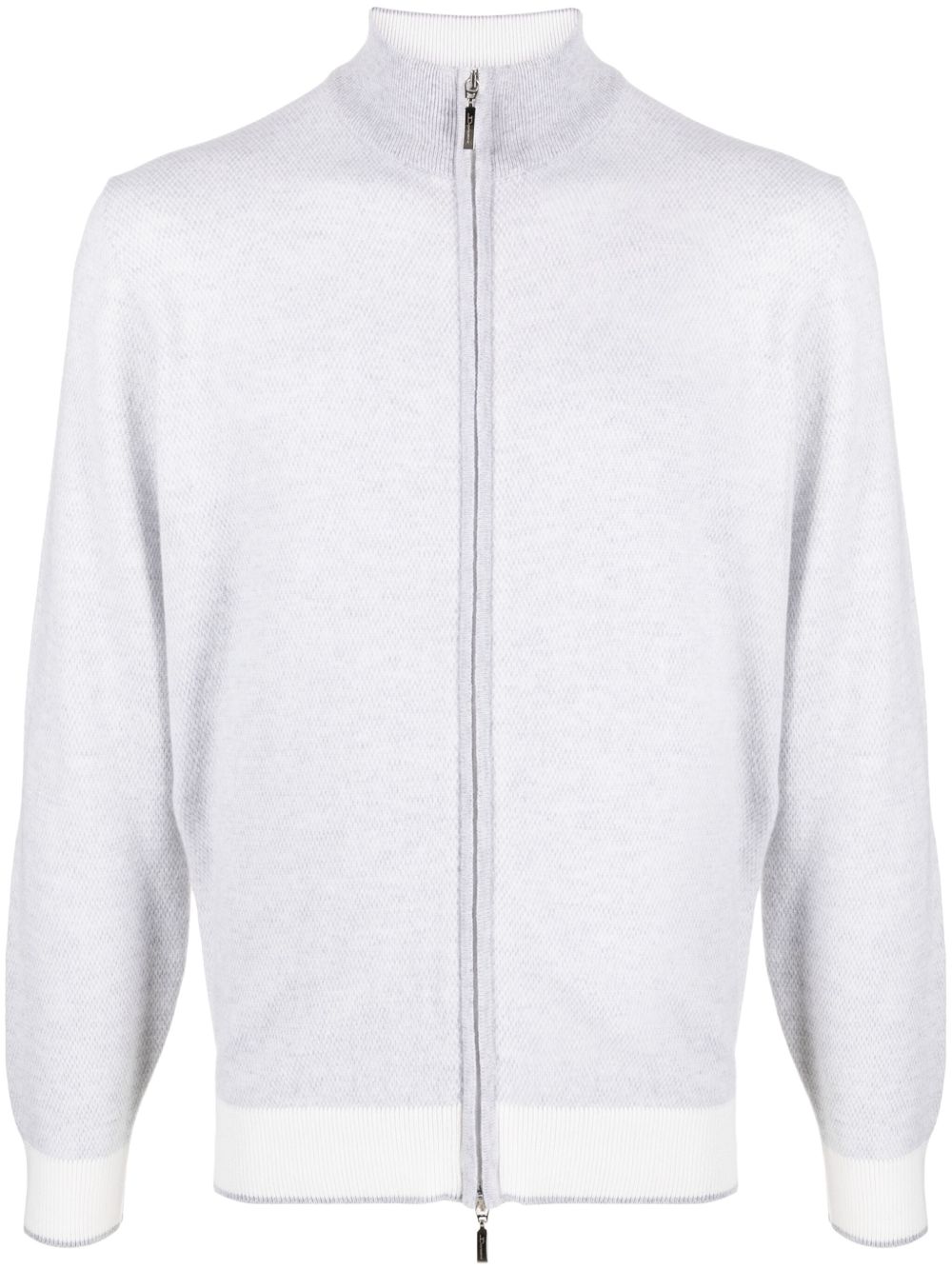 Doriani Cashmere 高领拉链羊绒开衫 - 灰色