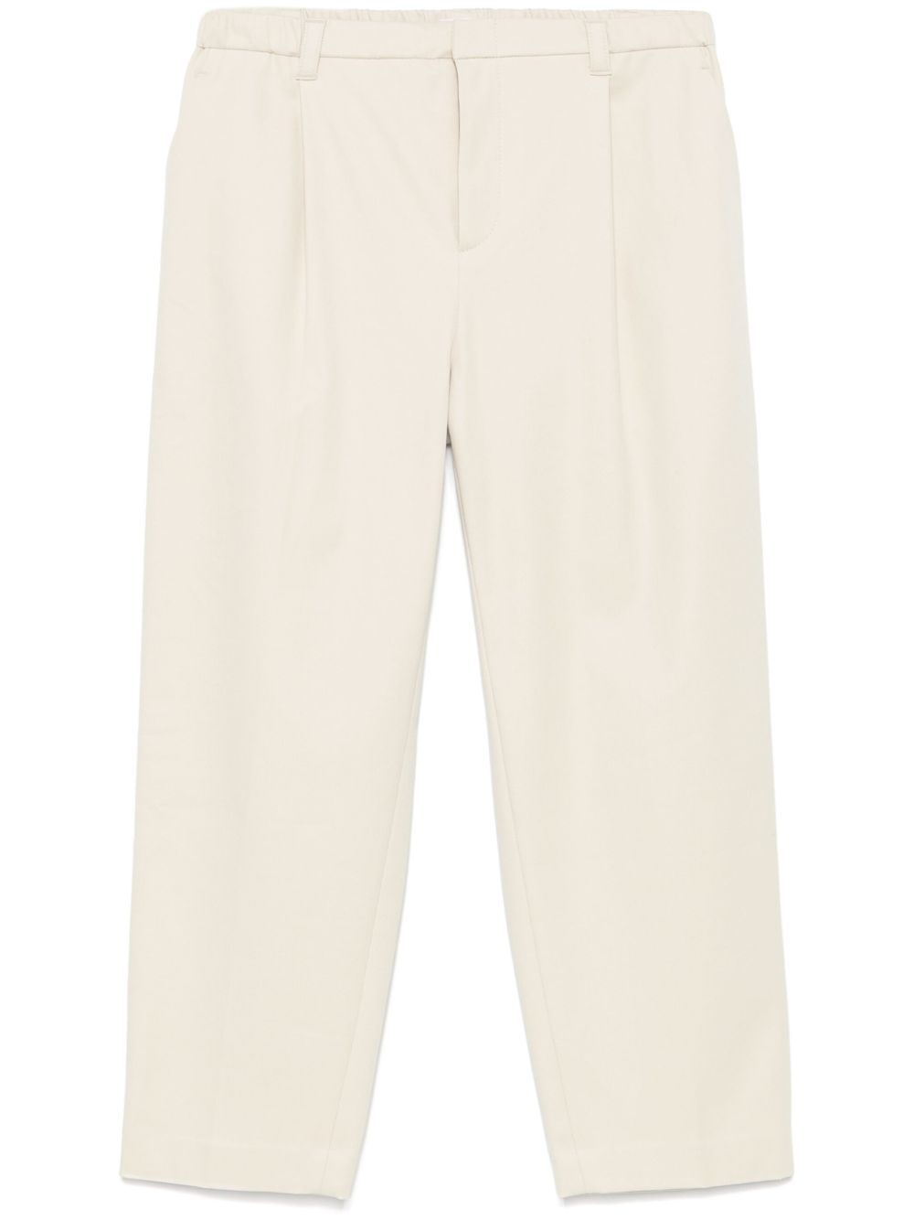 Brunello Cucinelli 斜纹布编织长裤 - 白色